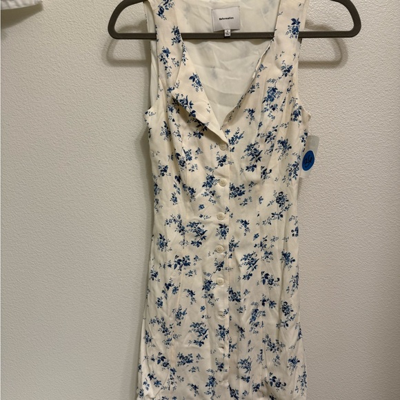 NWT Reformation White and Blue Floral Mini Dress - Picture 5 of 5